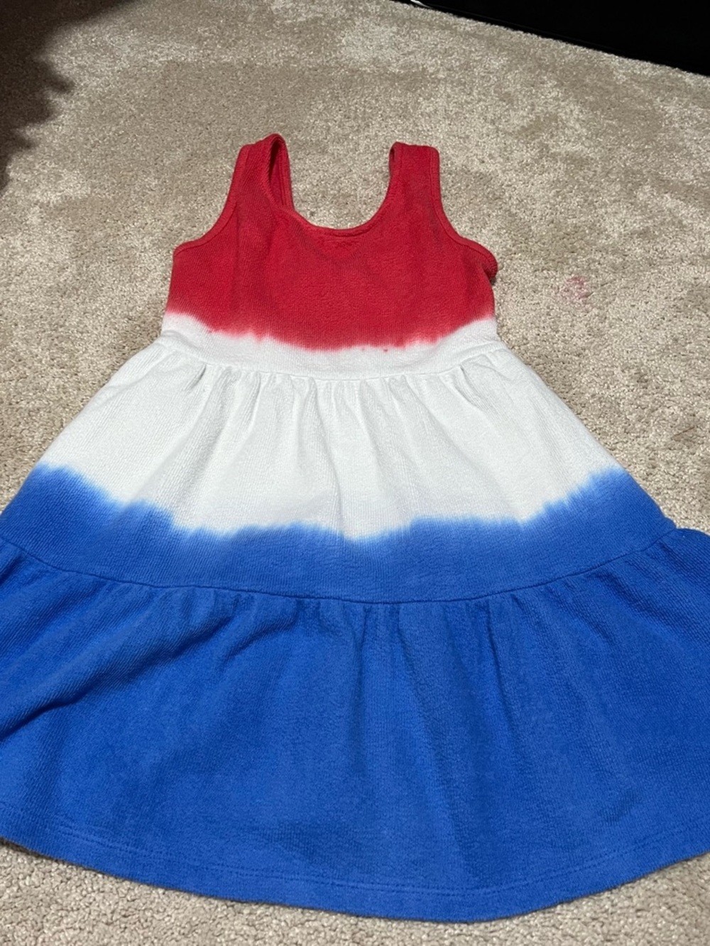 Cat & Jack Kids Red-White-Blue Tie-Dye Tank Dress